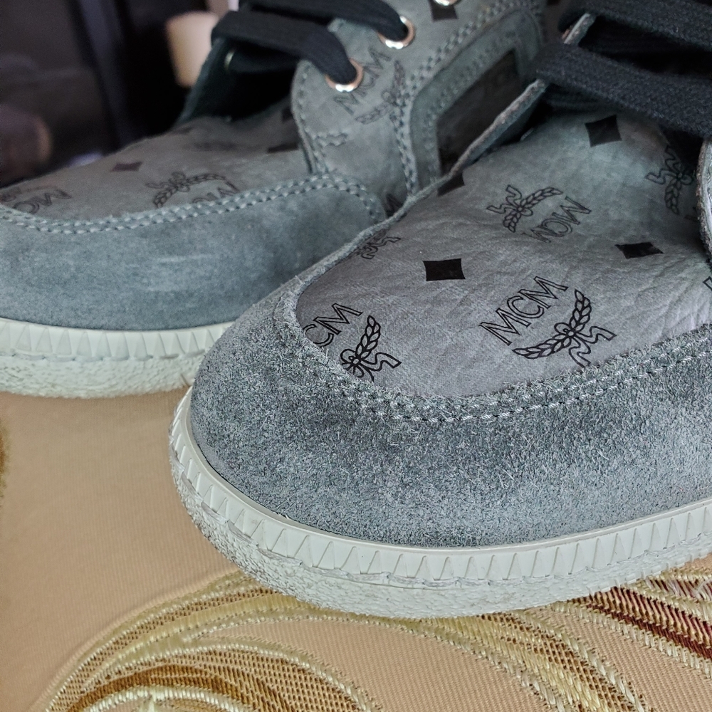 Authentic Mcm Grey Monogram Sneakers - image 4
